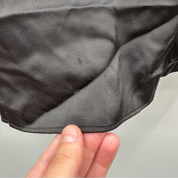 RTR Rosetta Getty Collective Black Satin Crossover Wide Leg Pull-On Pants Sz 16 - Picture 12 of 16